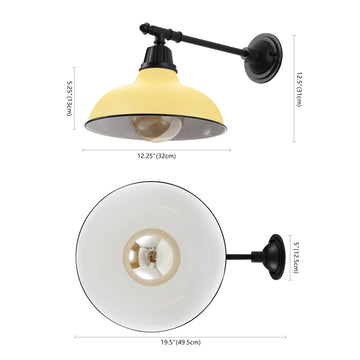 Wallace 12.25" Farmhouse Industrial Indoor/Outdoor Iron LED Victorian Arm Outdoor Sconce